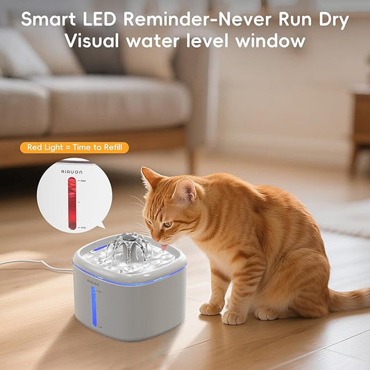 Cat Water Fountain,2.5L/85oz Pet Cat Fountain – Ultra Quiet Upgraded Automatic Pet Water Dispenser with 3 Replaceable Filters, Indoor Cat & Dog Drinking Bowl (W01 Pro)-1
