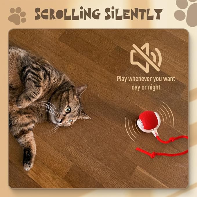 Interactive Cat Toy Balls, Cat Toys for Bored Indoor Adult Cats Peppy Pet Ball for Cats (Pink)