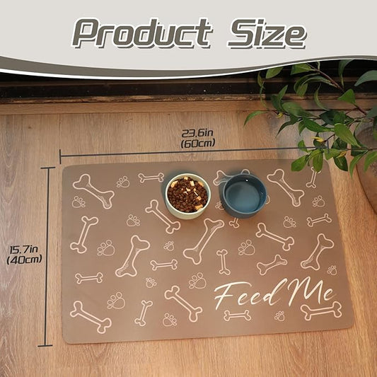 Le courant Absorbent Pet Mat Dog Cat Mat for Floors Waterproof,Cat Placemat Mat for Feeding Bowls - No Stains No Sliding Quick Dry Dog Water Mat Eating Mat Dish Mat-15.7x23.6 in