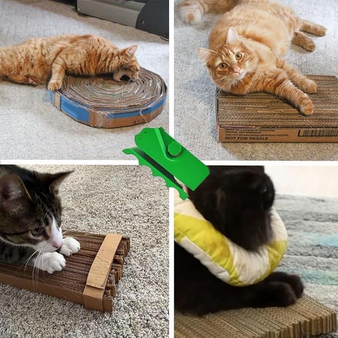 Creative Cat Scratching Board Cutter Cat Scratching Cardboard Cutter, 3D Printing Cardboard Cutter, Stripping Tool, Cardboard Handheld Cardboard Recycling Cutting Tool, Cardboard Cutter for Cat (Red)