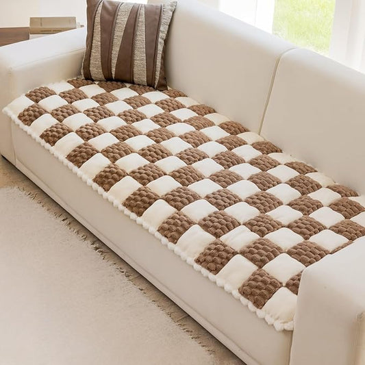 Funny Cat Mat, Washable Pet Bed, Anti-Slip Dog Bed, Pet Friendly Sofa Cover for Large Dogs (Brown, 70x210 cm/28 * 83in)
