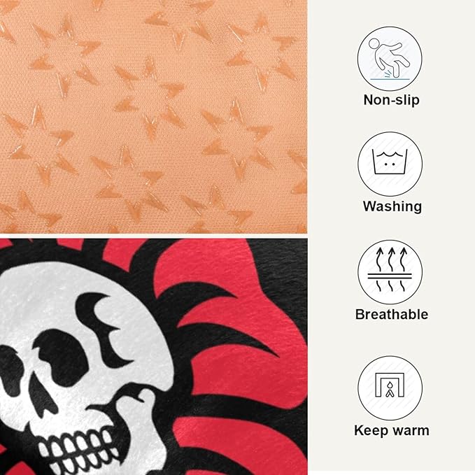 Pet Bed Gothic Skulls Flowers Dog Bed Mat Absorbing Non Slip Pad Pet Sleeping Mat for Small, Medium, and Large Dogs Puppy Cat 36 in x 24 in