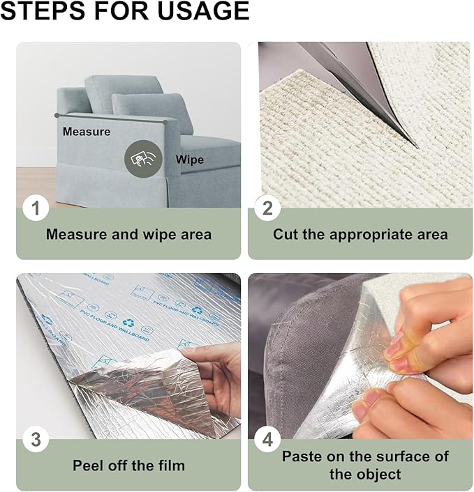 Cat Scratch Couch Furniture Protector, Adhesive Cat Scratch Pad Deterrent for Furniture, DIY Climbing Cat Scratcher Couch Protector from Cat Claws Scratching for Indoor (OffWhite, 39.3x15.8Inch)