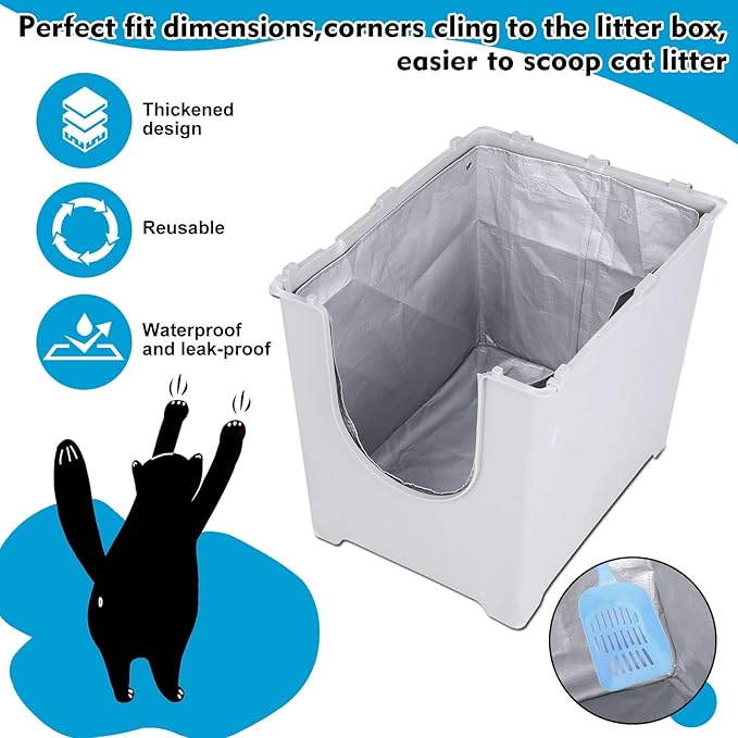 Liner F Compatible with Modkat Flip Litter Box - Reusable Liners for Flip Litter Box - Liner F for Cat Litter Box (4 Pack)