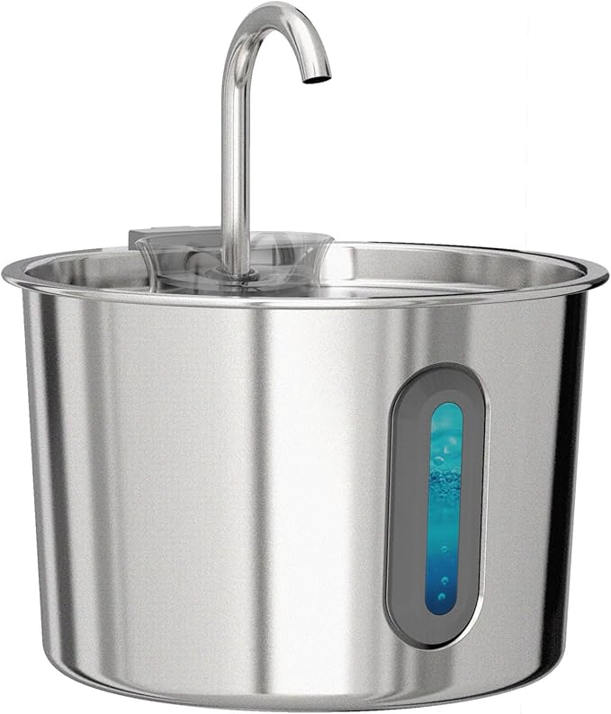 Cat Water Fountain, 74oz/2.2L Cat Fountain for Drinking - Pet Water Fountain Stainless Steel for Cats Inside - Quiet Water Bowl Dispenser - Kitty Drinking Fountains - for Pets& Small Animals