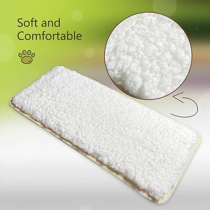 Replacement Pad for Dog Carrier Cat Carrier Pet Carrier, Plush and Rattan Mats, Double-Sided, Dog Bed Mat Crate Mat Kennel Pad 2-Pack 17" * 11"