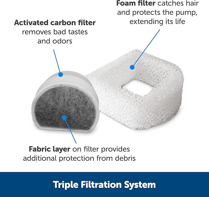 PetSafe Seaside Stainless Pet Fountain - Encourages Hydration - Dual Filtration Removes Odors - Compact Design - Rust Resistant Material - Quiet Motor -