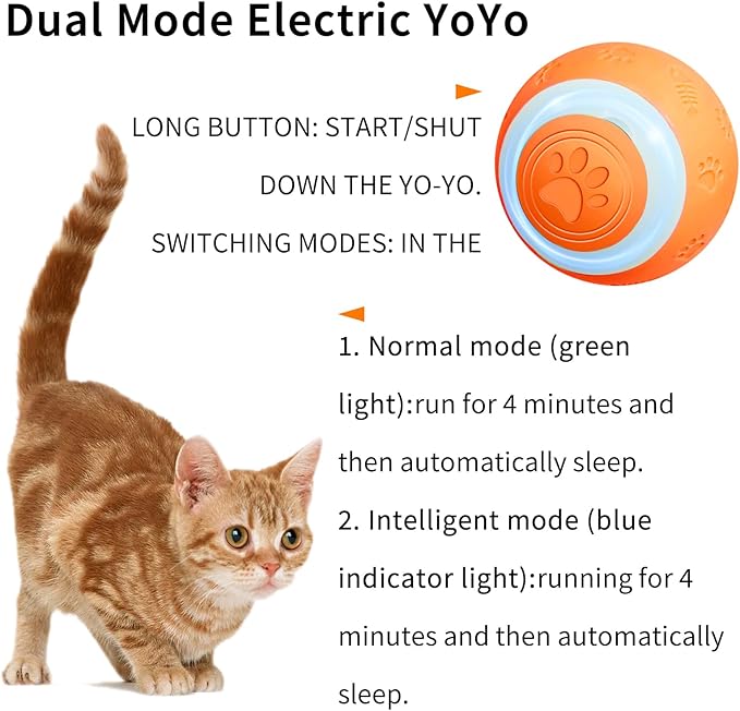 SEALON Electric Interactive Cat Toy Ball,Indoor Cat Play Ball, Suitable for Cats Over 6 Months for Exercise, Weight Loss, and Fun