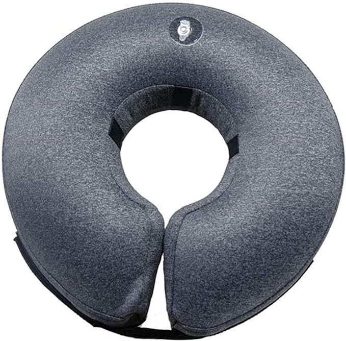 Katoggy Inflatable Cone Collar for Surgery, Soft Adjustable Blow Up Donut E-Collar for Small Medium Large Dogs and Cats
