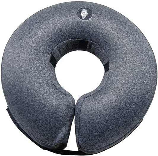 Katoggy Inflatable Cone Collar for Surgery, Soft Adjustable Blow Up Donut E-Collar for Small Medium Large Dogs and Cats