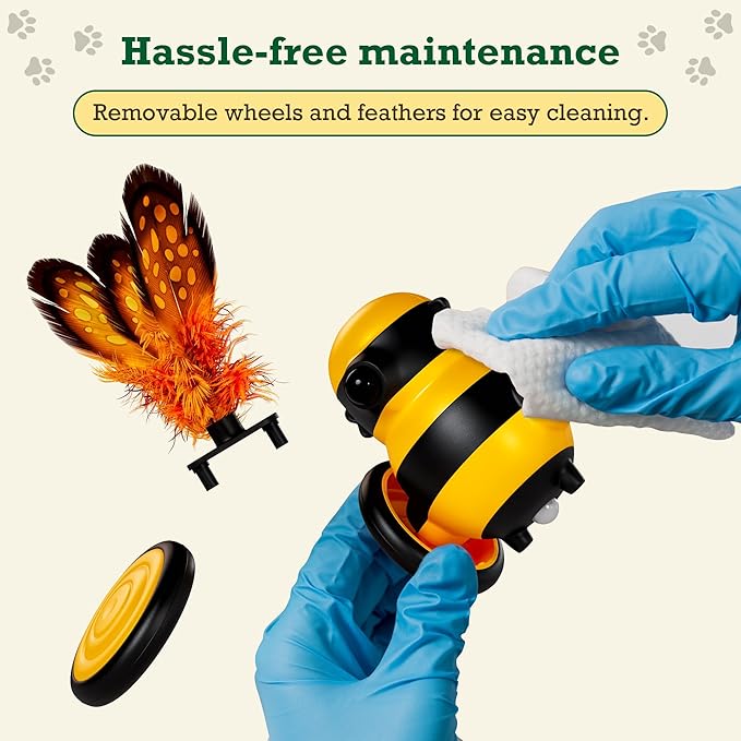 Humble-Bee Interactive Cat Toy Car, Yellow