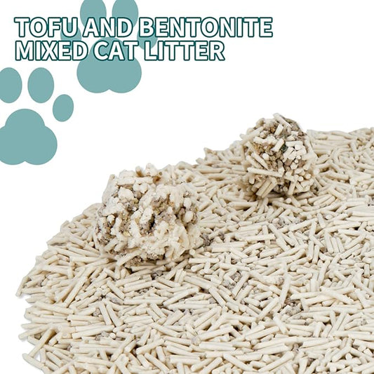 Plant-Based Cat Litter, Odor Control Quick Clumping Tofu Cat Litter, 12 lbs, Low Tracking Dust Control Lightweight Flushable Unscented Natural Kitty Litter