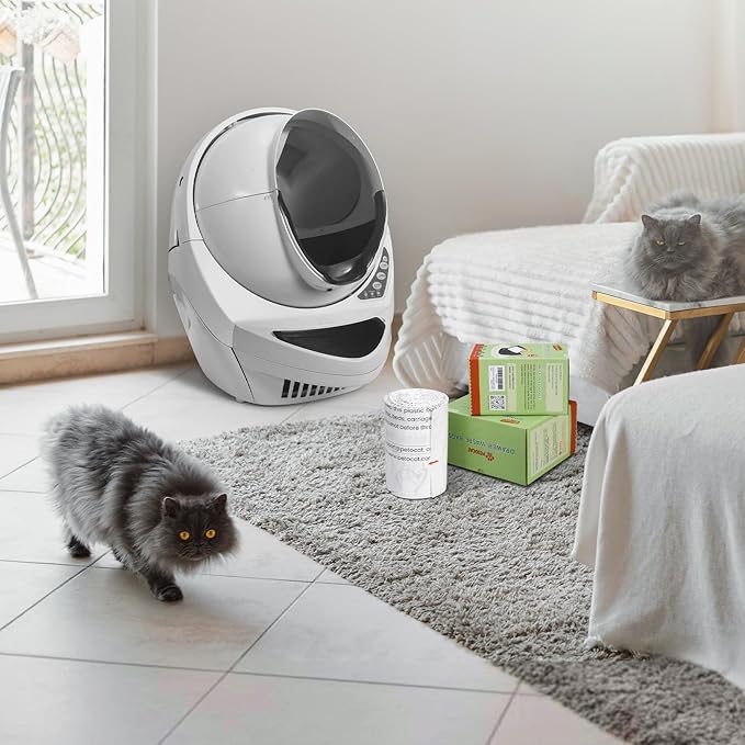 140 Count Litter Robot Bags Compatible with Robot 4 & 3, Automatic Cat Waste Drawer Liners for Most Pet Self-Cleaning Litter Box, 9-11 Gallon Capacity Replacement Disposable Kitty Poop Bag