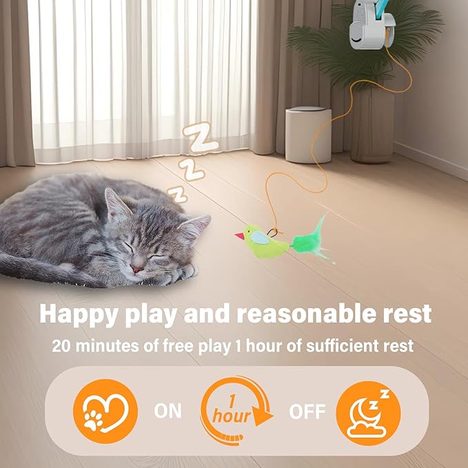 Interactive Cat Toys for Indoor Cats Automatic Electric Flying Bird Feather Cat Toy - Best Kitten & Adult Cat Enrichment Toy Hanging Electric Kitty Toys for Bored Cats