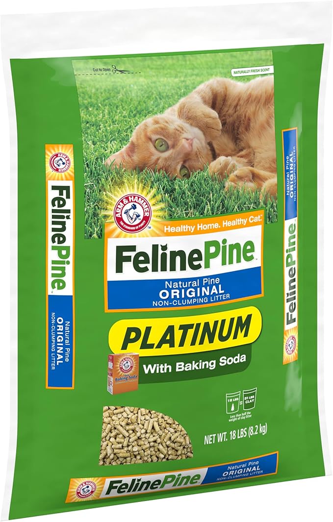 Feline Pine Platinum Non-Clumping Cat Litter 18lb. (Pack of 2)