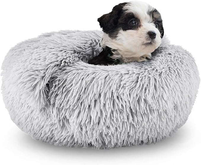 ShinHye Small Dog Bed Cat Bed Dog Bed with Blanket Plush Fluffy Hooded Dog Bed, Small Dog beds with Cover Cozy for Indoor Cats, Blanket Dog Beds Calm Anti-nxiety Dog Bed Washable