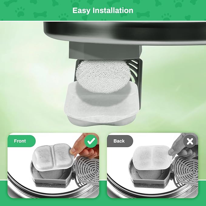 16-pack Dog Water Fountain Filter Replacement for 7L/230oz/1.8G Stainless Steel Dog Fountain Super Quiet with Triple Filtration for Large Cats Multi-Pet Home (16 Set Filters for 7L Pet Fountain)