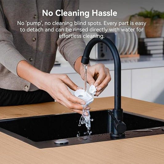 Cheerble Pumpless Cat Water Fountain, 2L/67oz Automatic Pet Fountain, Elfin E1 Lite Cat Fountain for Drinking, MagDrive™ Technology, Continuous Flow Mode, BPA-Free (White, Replacement Kit)