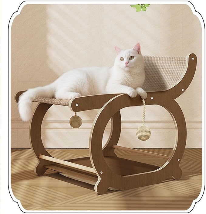 Mellowkin Cat Scratcher Couch, Double-Layer Lounger Cat Scratcher, The Claw Lounge, 2-in-1 Cats Scratch Pad and Lounger, Wear Resistant Scratching Sisal Chair for Indoor Cats (C)