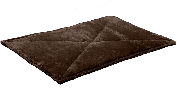 Furhaven ThermaNAP Self-Warming Cat Bed for Indoor Cats & Large/Medium Dogs, Washable & Reflects Body Heat - Quilted Faux Fur Reflective Bed Mat - Espresso, Large