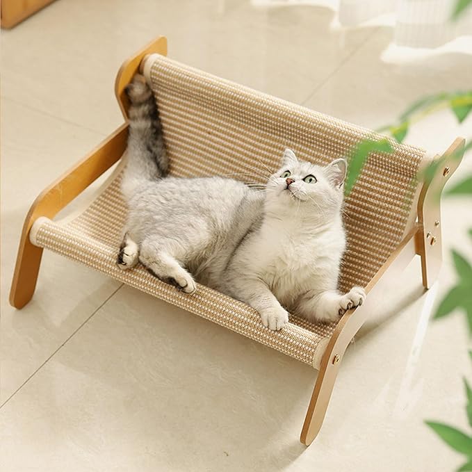 Mellowkin Cat Scratcher Couch, Double-Layer Lounger Cat Scratcher, The Claw Lounge, 2-in-1 Cats Scratch Pad and Lounger, Wear Resistant Scratching Sisal Chair for Indoor Cats (B)