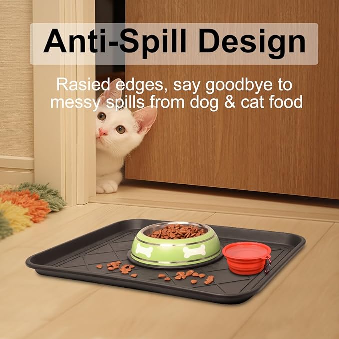 Multi-Purpose Boot Tray Mat,Dog Bowl Tray,Waterproof for Indoor and Outdoor Floor Protection