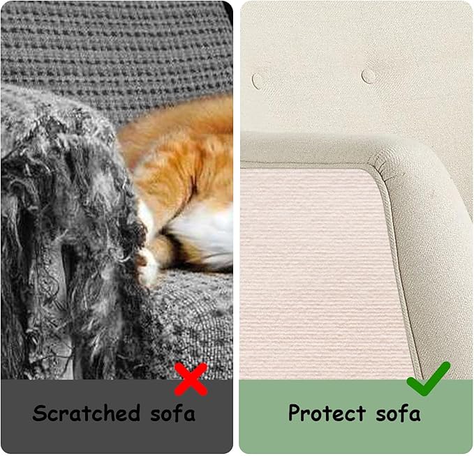 Furniture Pet Protectors Sofa Protector for Cats Couch Corner Protectors for Cat Scratch Furniture Protector Corner Beige 15.8"×23.6"