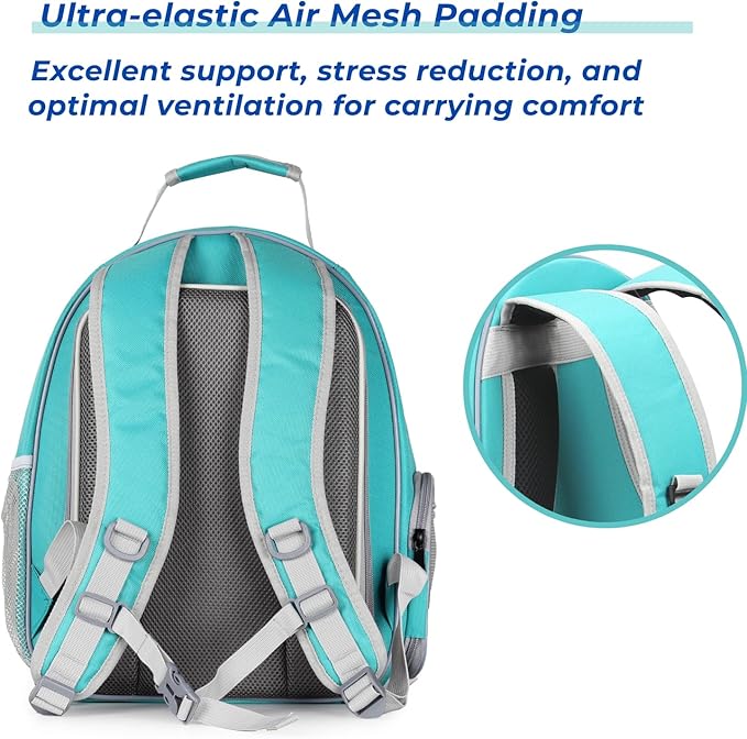 Lollimeow Cat Carrier Backpack, Bubble Expandable Backpack Carrier, Pets and Small Dogs,Airline-Approved, Designed for Travel, Hiking, Walking & Outdoor Use (Square Back Expandable-Green)