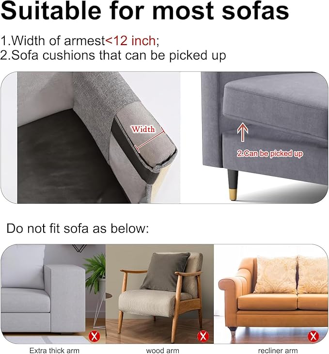 Cat Scratch Sofa Protector,Cat Scratching Couch Protector with 19.7''L*23.6''W Natural Sisal for Protecting Couch Sofa Chair (Dark Grey/Left Hand)