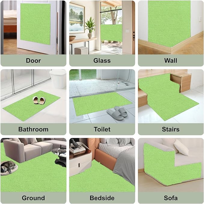 Cat Scratch Couch Furniture Protector, Adhesive Cat Scratch Pad Deterrent for Furniture, DIY Climbing Cat Scratcher Couch Protector from Cat Claws Scratching for Indoor (Green, 78.7x15.8Inch)