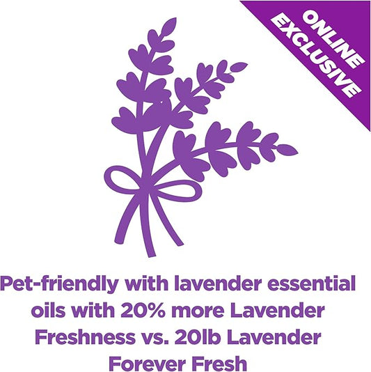 Arm & Hammer Forever Fresh Clumping Cat Litter Lavender, MultiCat Cat Litter Odor Control 18lb With 20% More Lavender Freshness, With Essential Oils