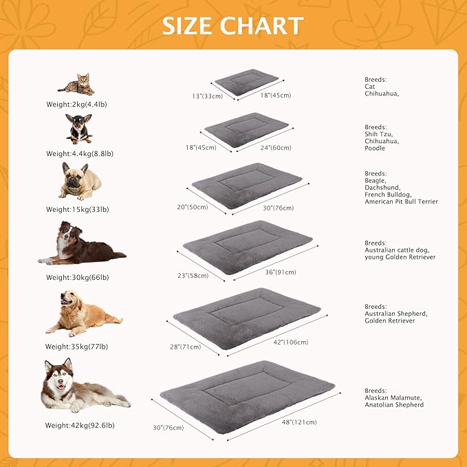 Reversible Dog Bed Mat with Plush and Corn Velvet,Soft Warm Pet Cushion, Dual Purpose Washable Sleeping Mattress Bed for Small Medium Large Dog and Cat XB004 (18 * 13", Light Grey)