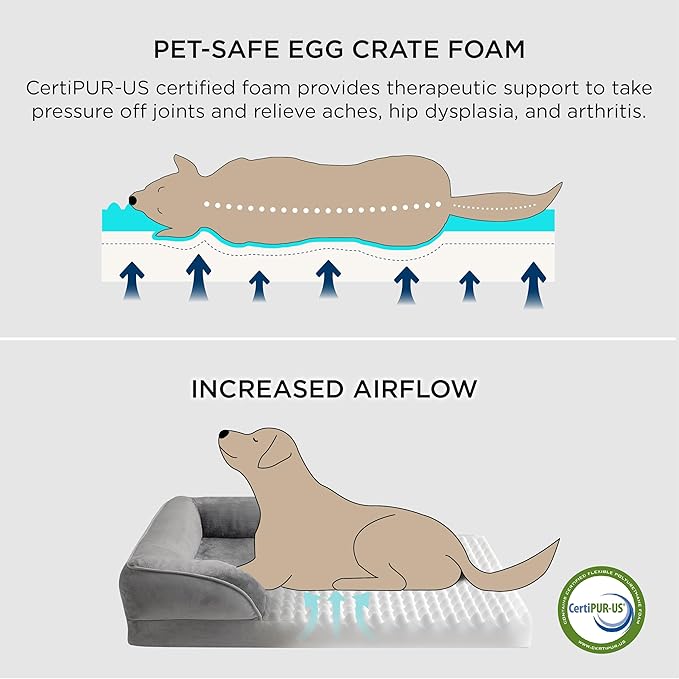 Bedsure XXL Orthopedic Dog Bed for Extra Large Dogs - Washable Giant Dog Cat Bed Waterproof, Comfort Dogs Couch Sofa with Washable Removable Cover, Pet Bed with Nonskid Bottom, Ember Clay, 52"