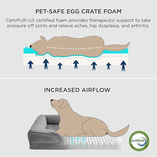 Bedsure XXL Orthopedic Dog Bed for Extra Large Dogs - Washable Giant Dog Cat Bed Waterproof, Comfort Dogs Couch Sofa with Washable Removable Cover, Pet Bed with Nonskid Bottom, Ember Clay, 52"