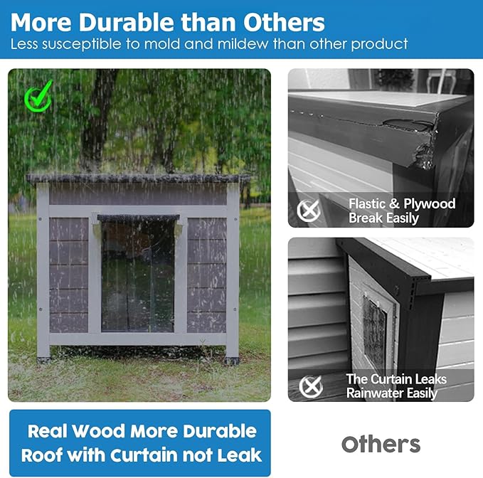 Outdoor Cat House Feral Cat Enclosure Cat House Weatherproof for Winter Outdoor Cats