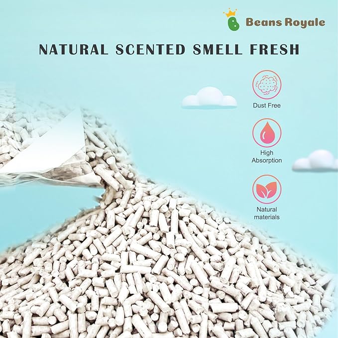 2pcs Pack (6L x 2) Tofu Cat Litter, Clumping Kitty Litter, Flushable,Pea Fiber,Dust Free, Odor Control, Low Tracking, Lightweight (Milky 3mm)