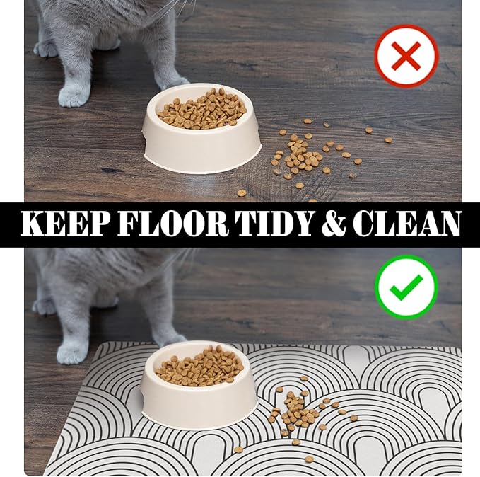 Personalized Dog Food Mat for Floors Absorbent, Custom Pet Cat Food Mat - Quick Dry Dog Bowl Mats for Food and Water Pet Supplies