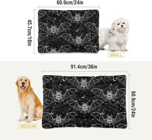 Pet Bed Bat Halloween Dog Bed Mat Absorbing Non Slip Pad Pet Sleeping Mat for Small, Medium, and Large Dogs Puppy Cat 36 in x 24 in