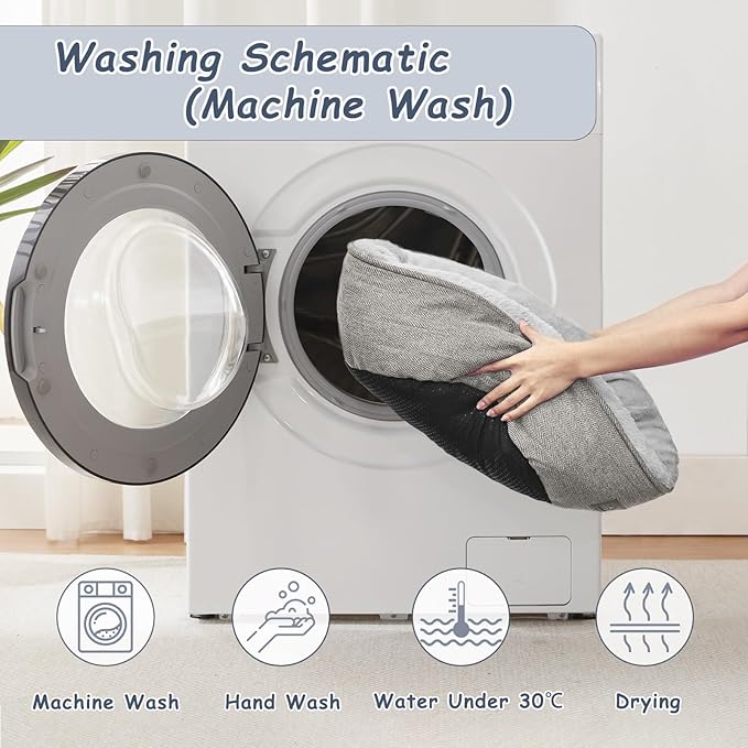 Cat Beds for Indoor Cats, Dog Bed for Small Dogs Breeds, Soft Kennel Bed, Comfy Durable Pet Sleeping Bed, Washable Roun Cat Bed & Non-Slip Bottom, Size 20" L x 20" W x 7" Th