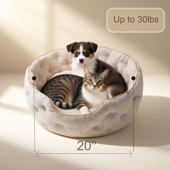 Cute Cat Beds Kitten Beds,Small Dog Beds, Washable Pet Beds for Puppy and Kitty, 20 Inch
