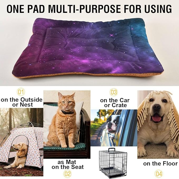 Pet Bed Nebula Galaxy Universe Dog Bed Mat Absorbing Non Slip Pad Pet Sleeping Mat for Small, Medium, and Large Dogs Puppy Cat 36 in x 24 in