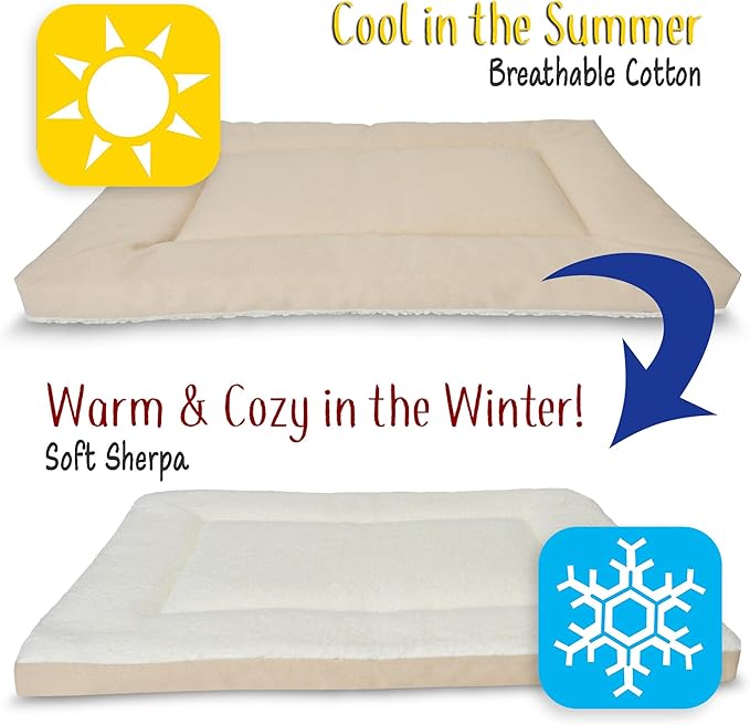 Pet Dreams Dog Crate Pad - Washable Kennel Mat, Crate Pads for Dog Cages, Non-Toxic, Flat Indoor Cat Bed, Fits iCrate 18, 24, 30, 36, 42, 48 Inches (Denim, X Small, 18")