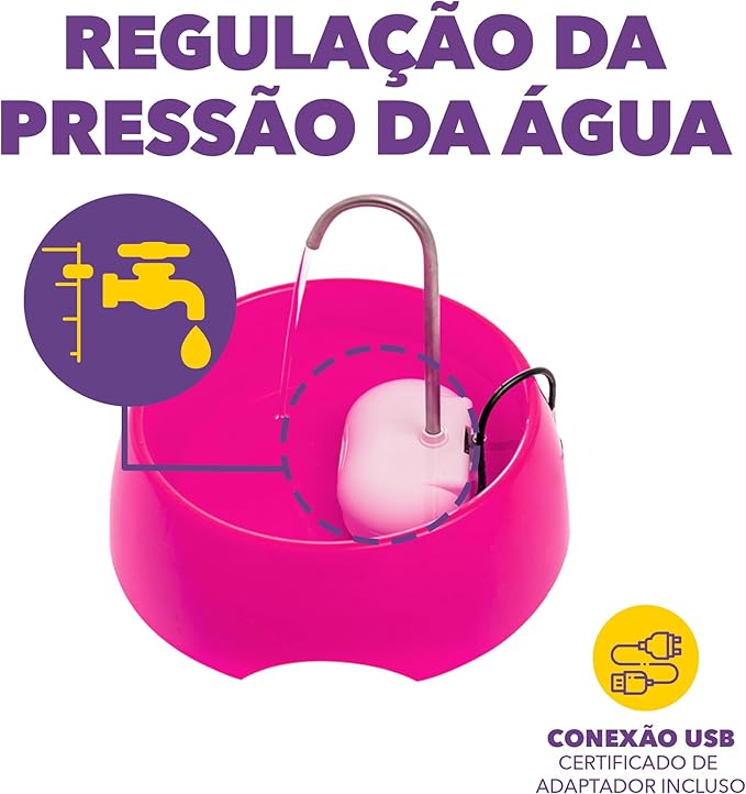 Aqua MINI Portable Pet Water Fountain - Automatic Drinking Bowl for Cats and Dogs - Stainless Steel Faucet - Replaceable Filters - Easy Cleaning - Ideal for Multiple Pets - 1.2L/42 fl oz - Blue