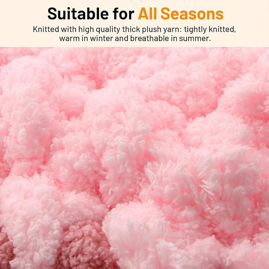 Cat Nest Bed for Indoor Kitten Cloud Pink Handwoven Washable Extra Soft Round Cave House Furniture