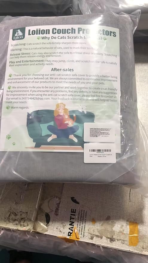 Loiion Couch Covers for 3 Cushion Couch, Gray Cat-Scratch Resistant Sofa Cover –Pets Dogs Friendly Anti Slip Thickened Slipcovers Furniture Protector, Couch Protector for Pets and Kids 150"X71"