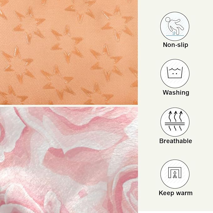 Cream Pink Rose Pet Bed Cute Dog Bed Mat Absorbing Non Slip Pad Pet Sleeping Mat for Small, Medium, and Large Dogs Puppy Cat 24 in x 18 in