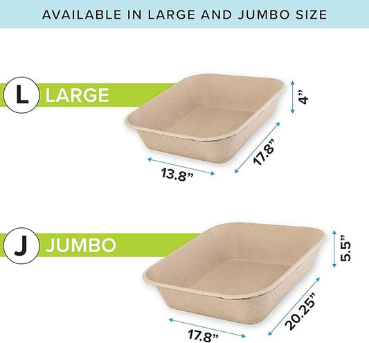 Kitty Sift (6-Pack) Disposable Cat Litter Box, Sustainable, Clean - Large, 6-Pack