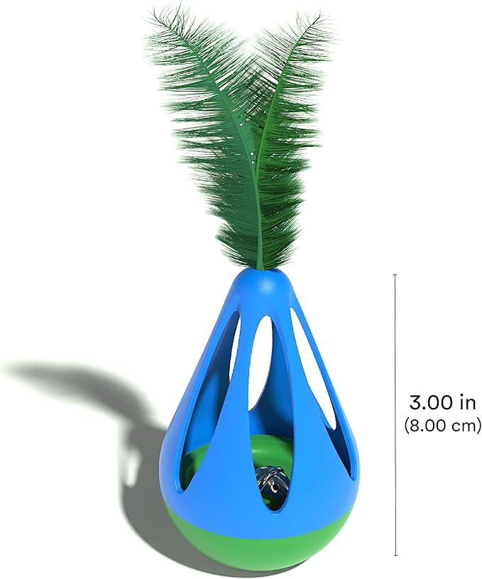 Playology Cat Toy Set 2-Pack Teeter Totter Toys | Feather Cat Toy Gift Set | Interactive Play for Indoor Cats