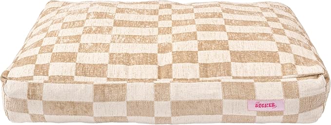 DBD3001A-XL Mabel 49.5" x 31.5" Designer Modern Ultra Soft Reversible Plush Rectangular Pet Bed with Washable Cover, Oatmeal Check