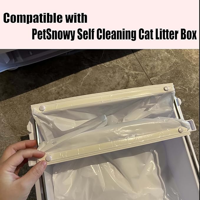 Cat Litter Box Liners for PetSnowy SNOW+ Cat Litter Box, 100 PCS Self-Sealing Waste Drawer Bags for Automatic cat Litter Box (100 Pcs)
